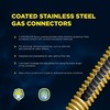 Flextron Gas Line Hose 1/2'' O.D.x12'' Len 1/2"x3/8" MIP Fittings Yellow Coated Stainless Steel Flexible FTGC-YC38-12D